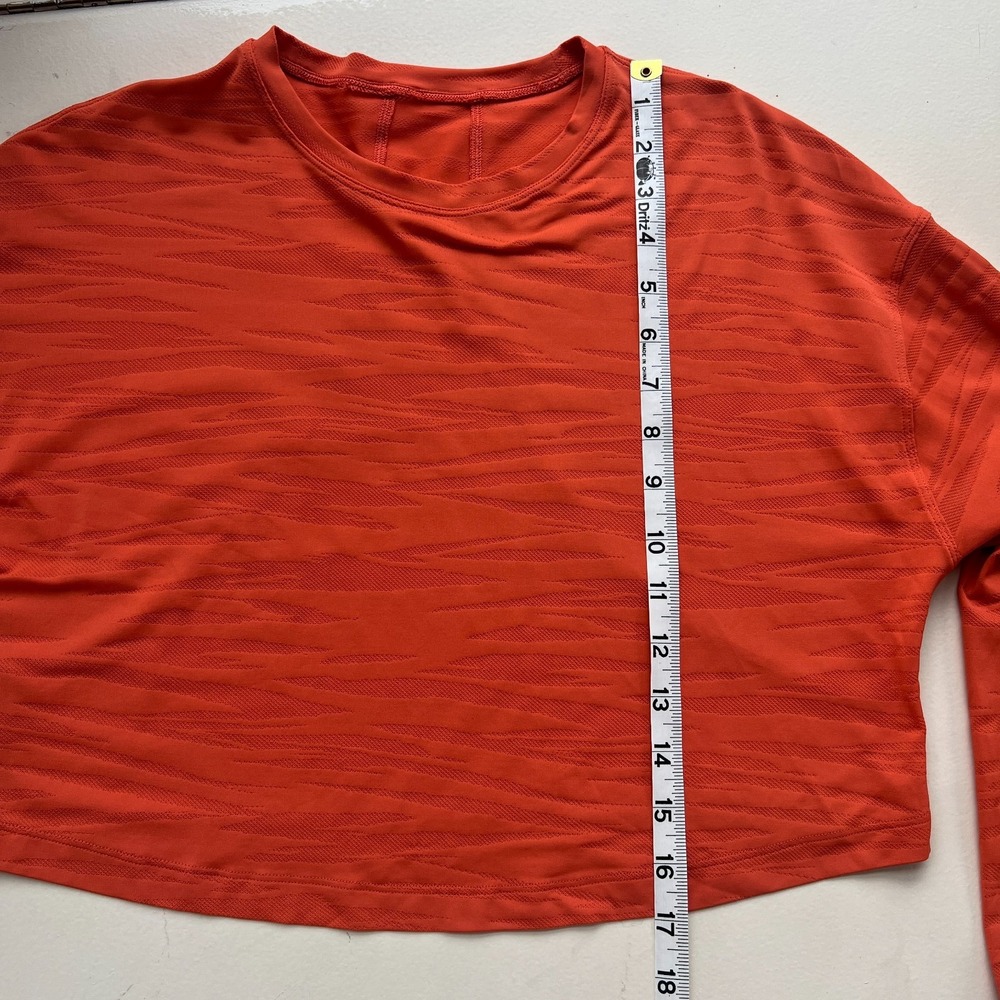 lululemon athletica Cropped Long Sleeve Tee in Bright Orange - Picture 7 of 13